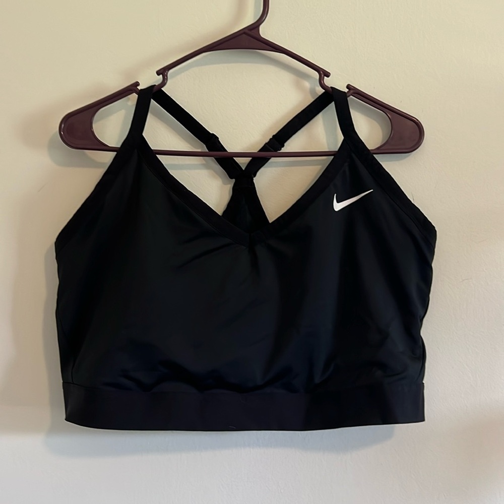 Nike Black Sports Bra with White Swoosh